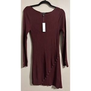 White House‎ Black Market Button Detail Tunic Dark Burgundy Size XS #972